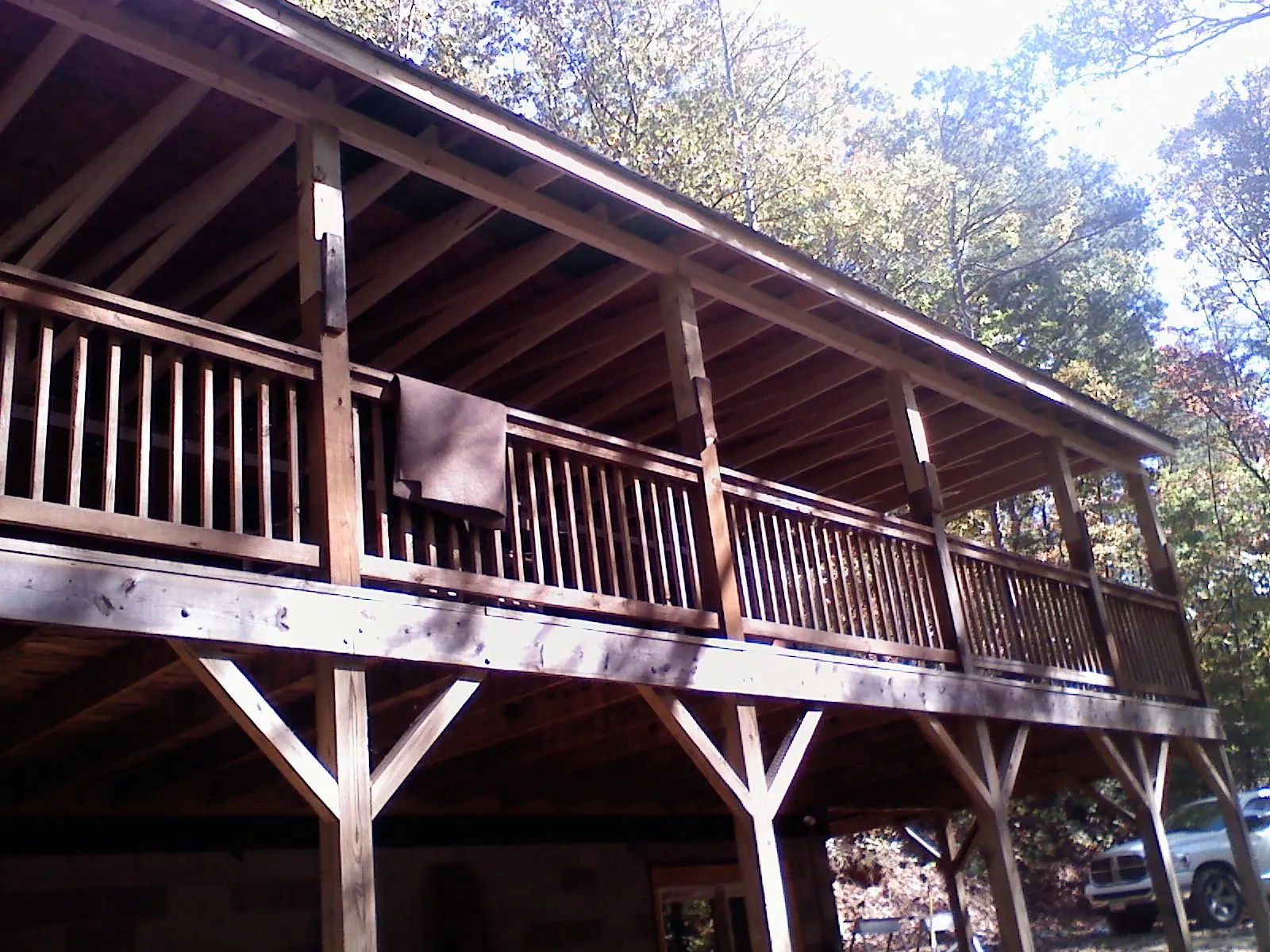 Timber framing under a new elevated porch and deck — Roof Leak Repair in Pineland by Roofing Brothers